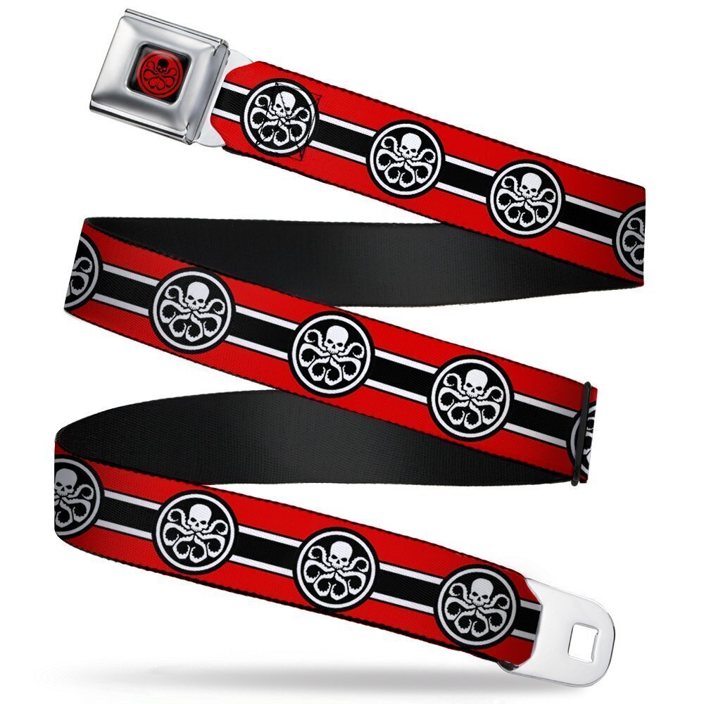 4298 Seatbelt Belt - HYDRA Logo/Stripe Red/Black/White - 1.0" Wide - 20-36